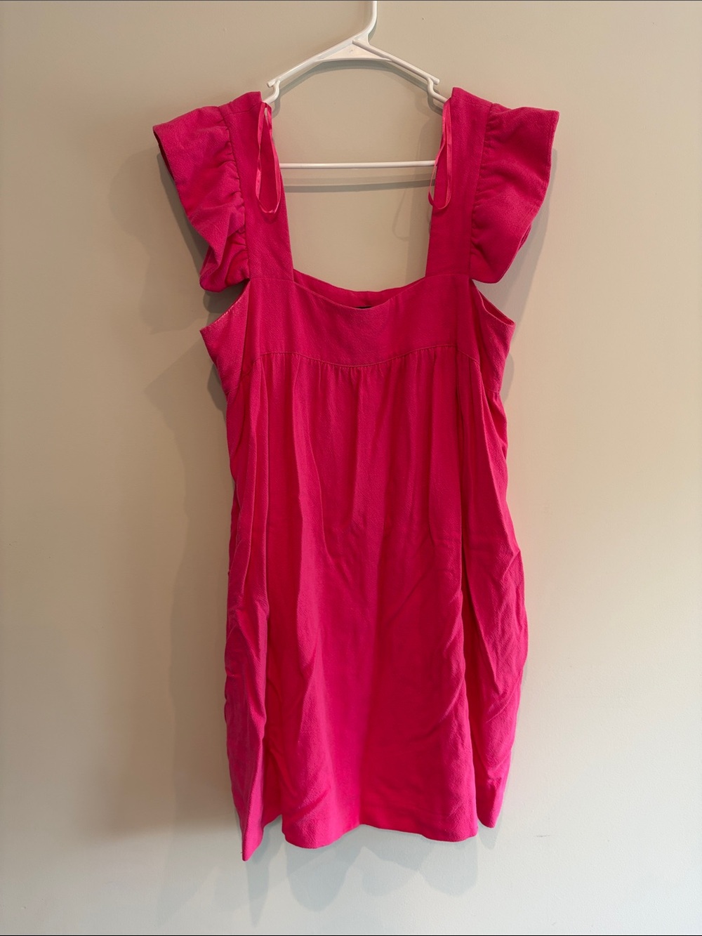 Pomander Place Bright Pink Flutter Sleeve Dress